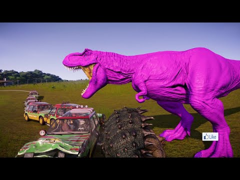 T REX Vs Acrocanthosaurus Breakout & Fight - Jurassic World Evolution Dinosaurs Fighting