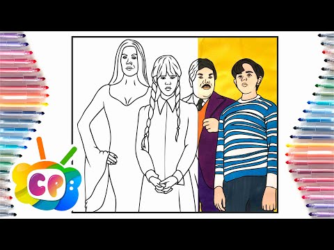 The Addams family multicolor /Wednesday Addams coloring page /Egzod & Maestro Chives - Royalty [NCS]