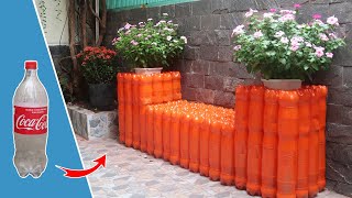 Super Ideas! Recycling Plastic Bottles into Garden Planter Bench