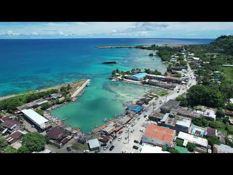 Drone (Aerial) video of the main island of Weno (Moen) found within Chuuk lagoon, Chuuk State
