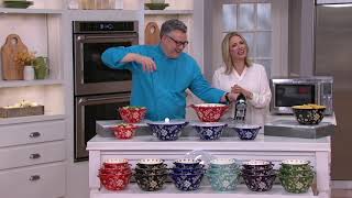 Cook's Essentials Santa Rosa S/3 Nesting Ceramic Bowls with Lids on QVC