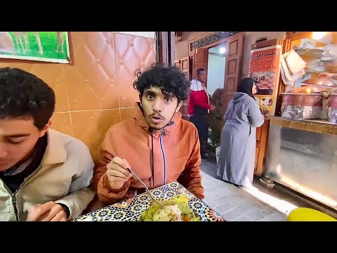 HECTIC Street Food Tour In Fes Morocco - COW BRAIN & $1 Juice 🇲🇦
