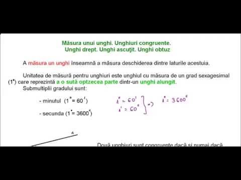 Unghiuri congruente. Clasificare. TEORIE
