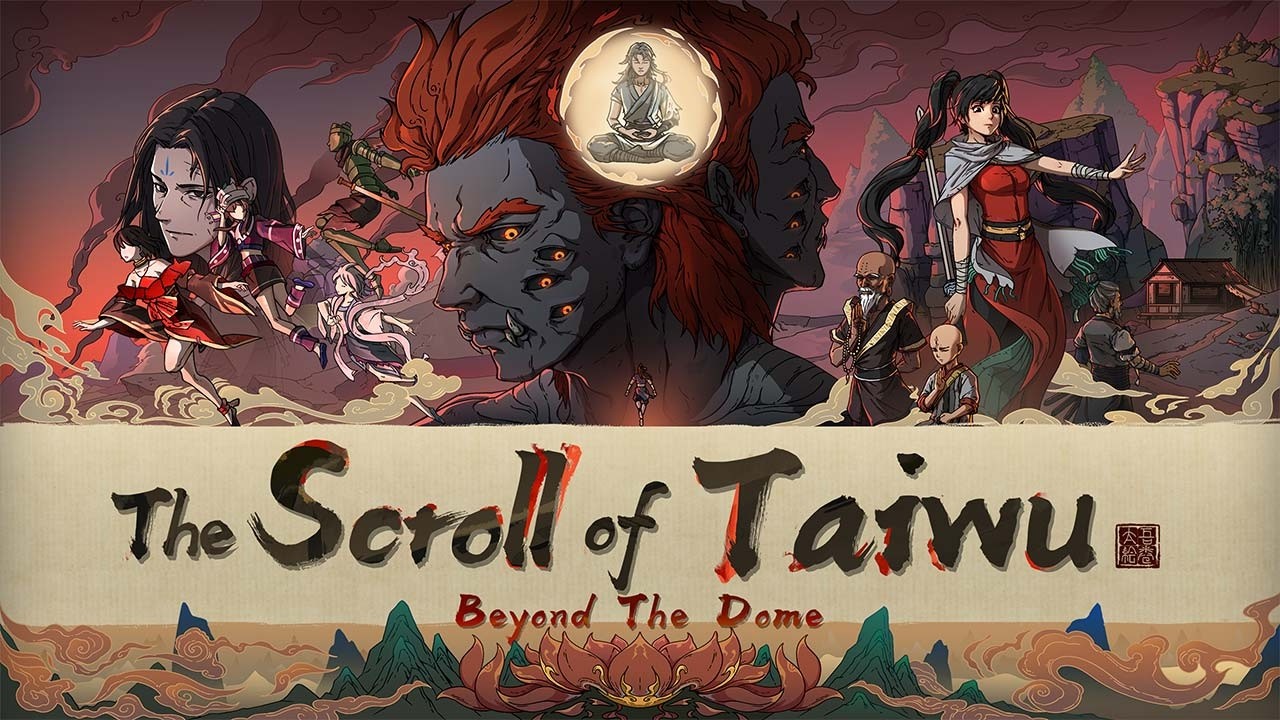 Heir of Taiwu standing before ancient Chinese landscape with looming mythic threat