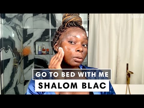 Shalom Blac's Nighttime Skincare Routine | Go To Bed With Me | Harper's BAZAAR