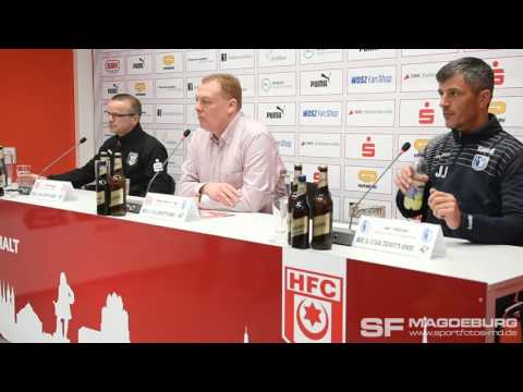 Pressekonferenz - Hallescher FC gegen 1. FC Magdeburg 1:2 (1:1) - www.sportfotos-md.de