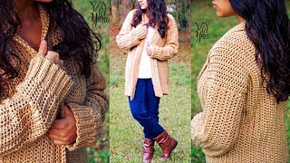 Comfy Cozy Cardigan - Beginner Friendly Crochet Sweater Pattern | Yay For Yarn