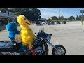 Sesame Street Big Bird Cookie Monster Riding Motorcycle