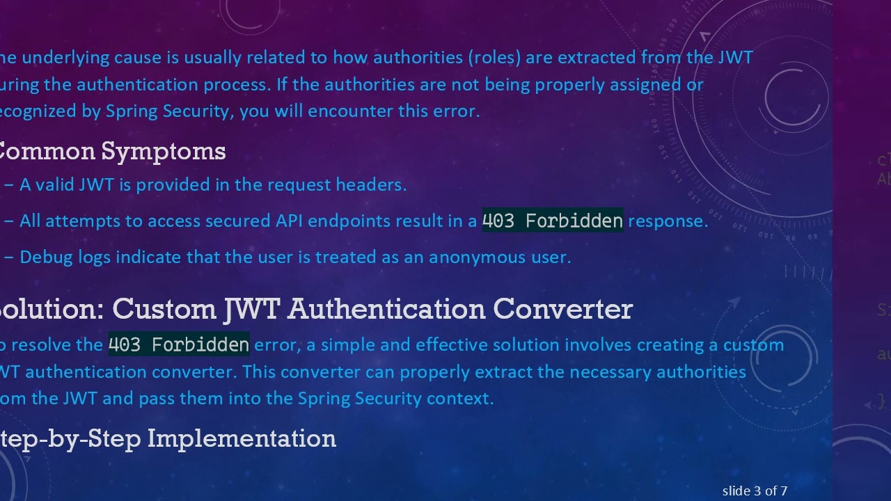 Resolving 403 Forbidden Errors in Spring Security with Valid JWT Tokens