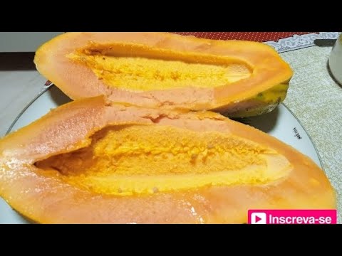 Evento raro.Mamão apresenta a ocorrência de PARTENOCARPIA,formação do fruto sem sementes#frutas.