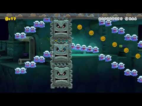 Thwomp Wall Jumping [HARD] by Ningamario 🍄 Super Mario Maker 2 ✹Switch✹ #bga