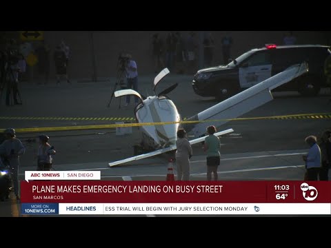 Plane makes emergency landing on busy street
