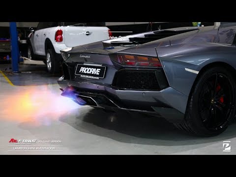 Lamborghini Aventador LP700-4 (Volcano Version) exhaust flames  X Fi EXHAUST X Prodrive