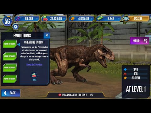 TYRANNOSAURUS REX GEN 2 PACK - JURASSIC WORLD THE GAME (5)