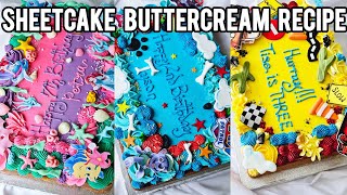 The PERFECT AMERICAN BUTTERCREAM RECIPE I use for my sheet cakes! Classic American buttercream