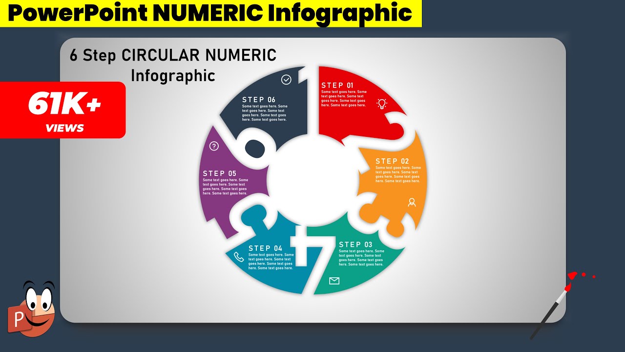 12.Graphic design | Office 365 | Free PowerPoint Templates | 6 Step Numeric Infographic