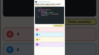 C Quiz: sizeof Char Array + Null Byte #Shorts #viral #cprogramming #coding #programming #cquiz 
