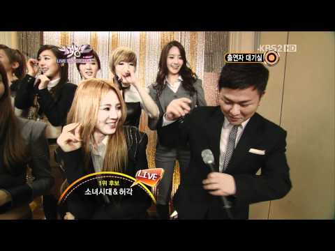 111028 Music Bank 소녀시대(Girls' Generation) & 허각(Huh Gak) Waiting Room Interview