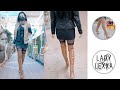 PUBLICK WALK WEARING OVERKNEE HIGH HEELS AND PANTYHOSE