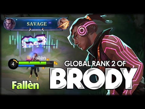 SAVAGE PERFECT!! Fallèn Global Rank 2 of Brody - Mobile Legends: Bang Bang