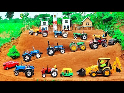 Echar Tractor And JCBCX | All The Toy Vehicles Are Going Up The Mountain To Full Petrol