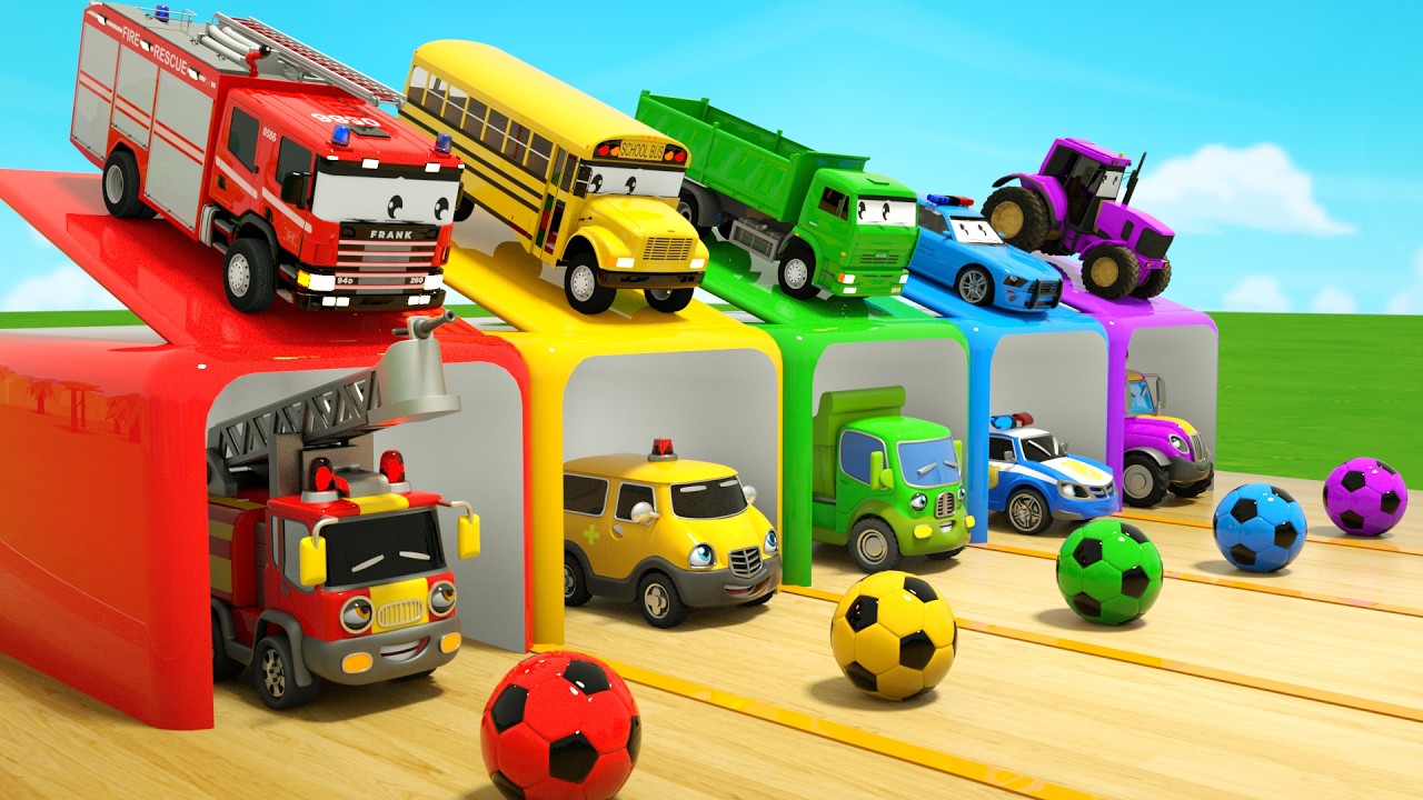 Wheels on the Bus song - Magic Balls Soccer Challenge! - Baby Nursery Rhymes & Kids Songs