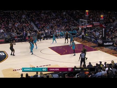 Lebron James Pulls Deep Three from the Logo - Hornets vs Cavs - Nov 24, 2017