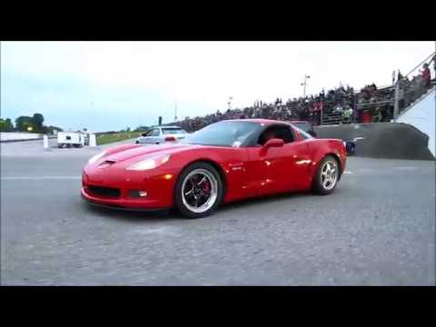 438ci C6 Z06 VS 700hp GTR - 1/2 mile Roll racing!