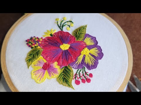Easy Buttonhole  Embroidery  Stitches 💐#3dembroidery #handbroidery #embroidery #art 