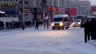 preview picture of video 'ソチオリンピック聖火リレー@Yakutsk'