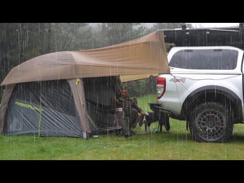 , title : 'CAMPING in HEAVY RAIN - Air Tent - Car - ASMR'