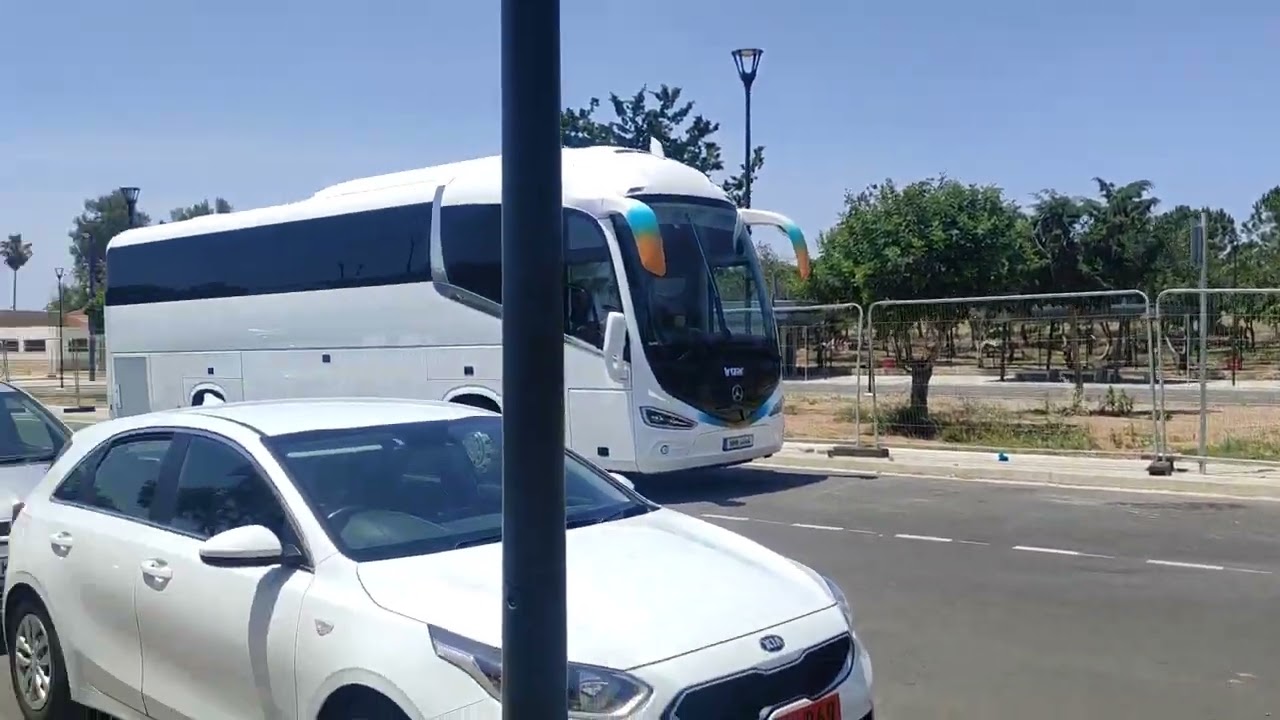 Paphos , walking from Harbour bus station to the archeological site of New Paphos. Cyprus