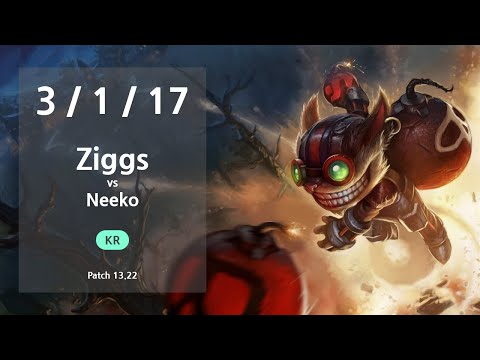 Ziggs Mid vs Neeko - KR Challenger Patch 13.22