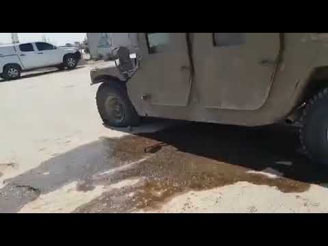Damage from Explosive Drone from Gaza that Hit IDF Humvee