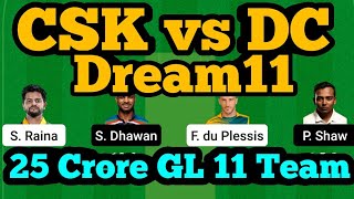 CSK vs DC Dream11|CSK vs DC|CSK vs DC Dream11 Team|