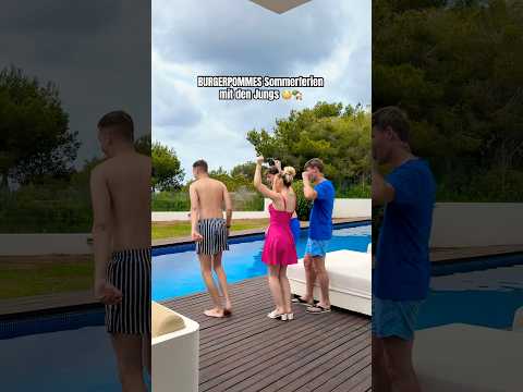 BURGER FRIES Summer vacation with the boys 😳🏡 #canselguel #shorts