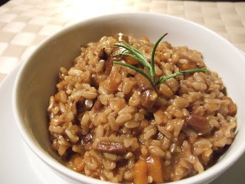 Receta original de Risotto con boletos/hongos /setas /Ricetta: Risotto con funghi porcini.