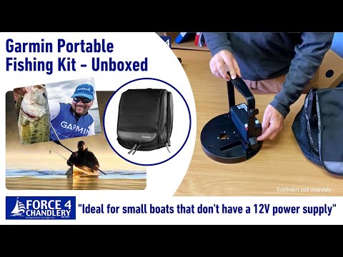 Garmin Portable Fishing Kit + rechargeable battery. Protects your fishfinder - ideal for small boats