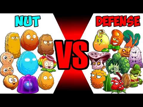 Team NUT & DEF Plants Battlez - Who WIll Win? - Pvz 2 Team Plant vs Team Plant