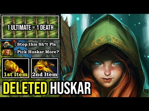 HOW TO SOLO DELETE PRO HUSKAR FROM MID with First Item MKB Crazy Raining Arrow 1ULT = RIP DotA 2