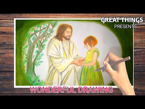 How to draw jesus Christ  || jesus drawing || easy drawing step by step || GREAT THINGS