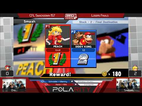 CFL Smackdown 157 WiiU - Dyr (Diddy Kong) vs Samsora (Peach) - Losers Finals