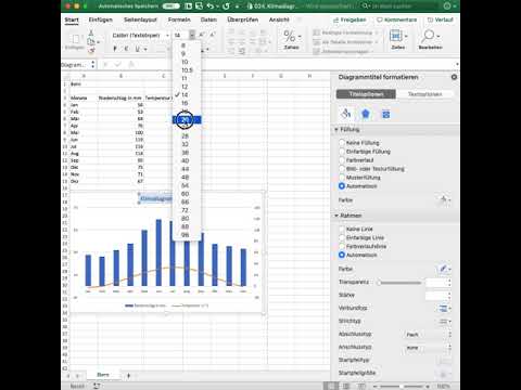 Klimadiagramm in Excel