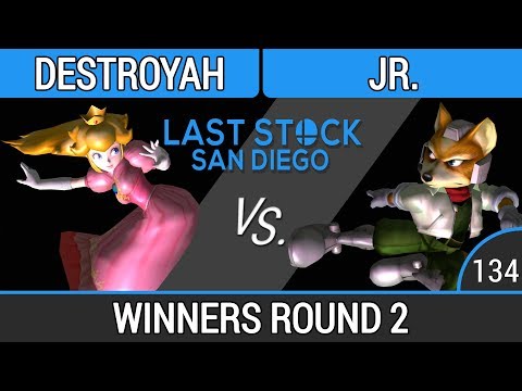 LSSD 134 - Destroyah (Peach) vs. B2S | Jr. (Fox) - SSBM WR2 - Smash Melee
