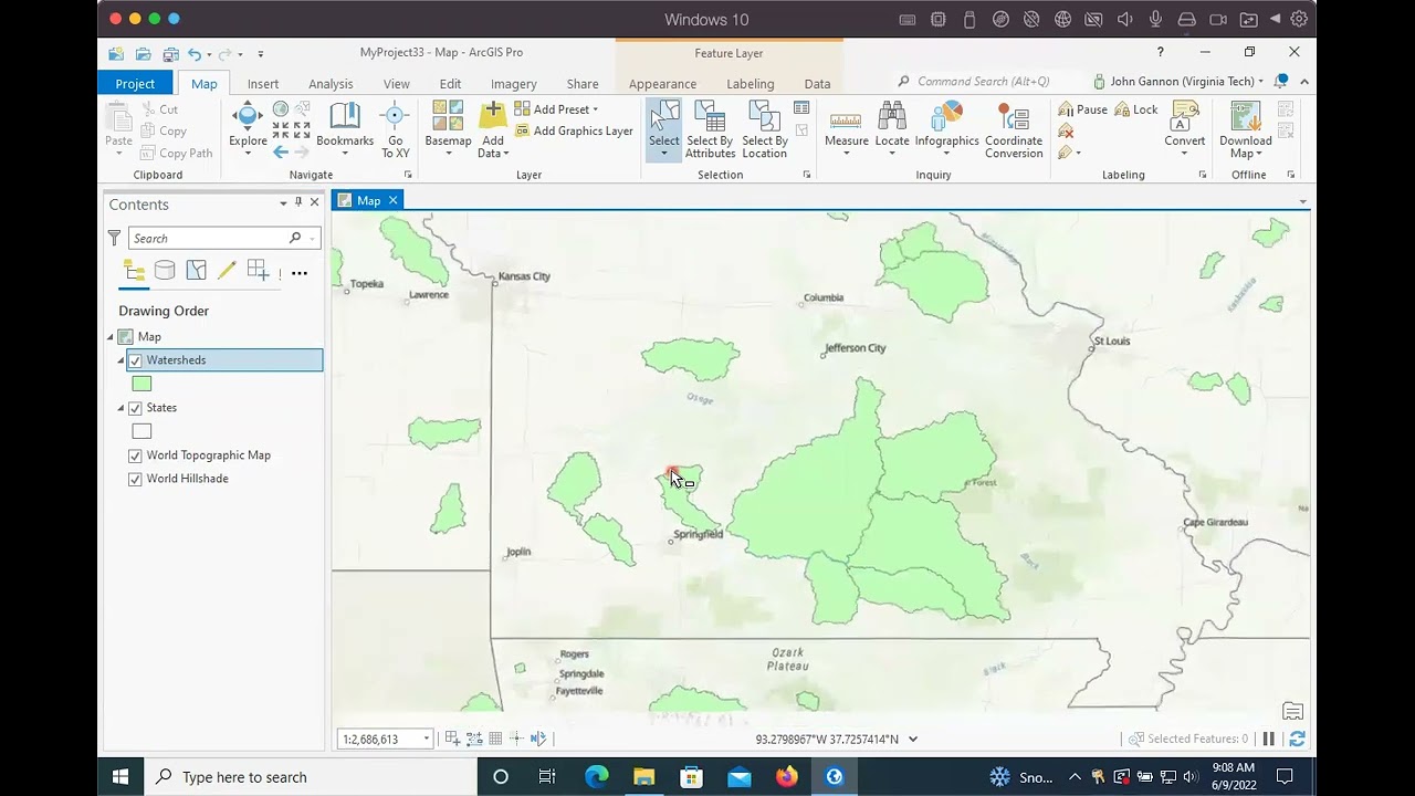 arcGIS pro select features