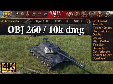 Object 260 video in Ultra HD 4K🔝 10k dmg / 6 kills, 1806 exp, 3441 det 🔝 World of Tanks ✔️