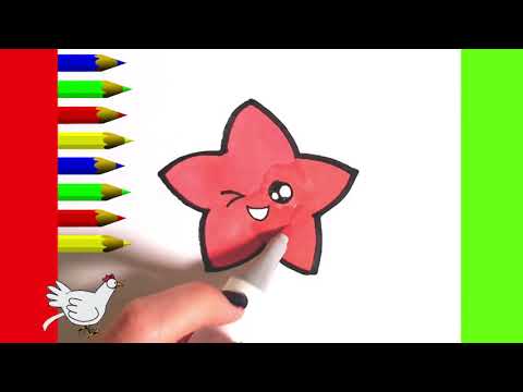 KAWAII COMMENT DESSINER ET COLORIER UNE ÉTOILE DE MER SIMPLEMENT