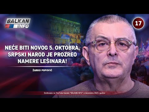 INTERVJU: Žarko Popović - Neće biti novog 5. oktobra, narod je prozreo namere lešinara! (26.12.2023)