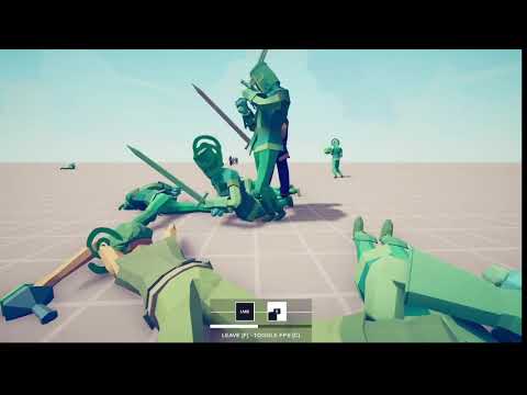 Totally Accurate Battle Simulator: swordmans +1kinght  +1 archer vs all units (controll units)