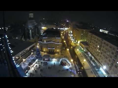 Večerní vánoční pohled z opavské "Hlásky".